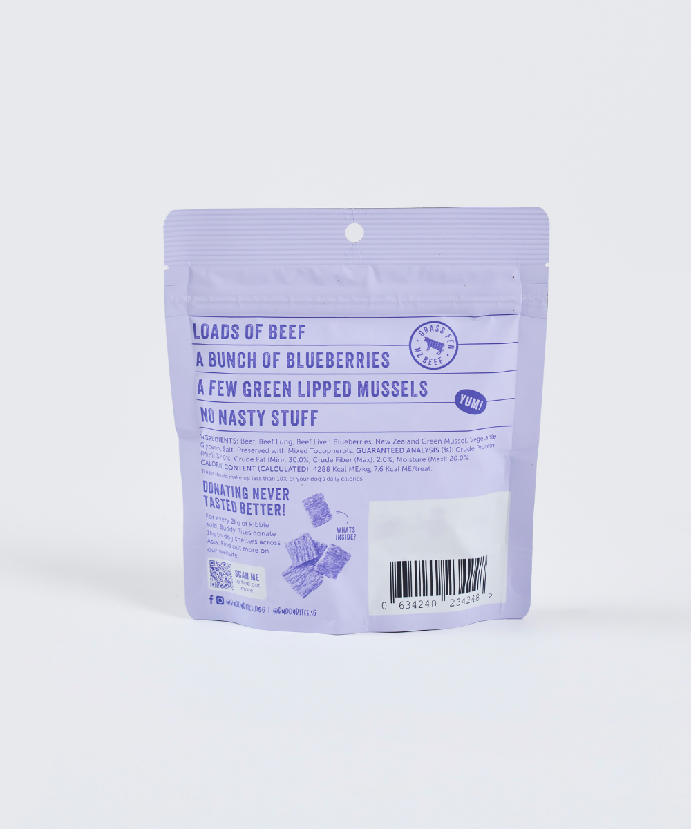 [Bundle] 3 Pack Beef & Blueberry Air Dried Dog Treats