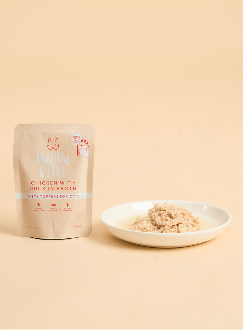 Cat Food Topper (Pouch) - Chicken with Duck in Broth 70g