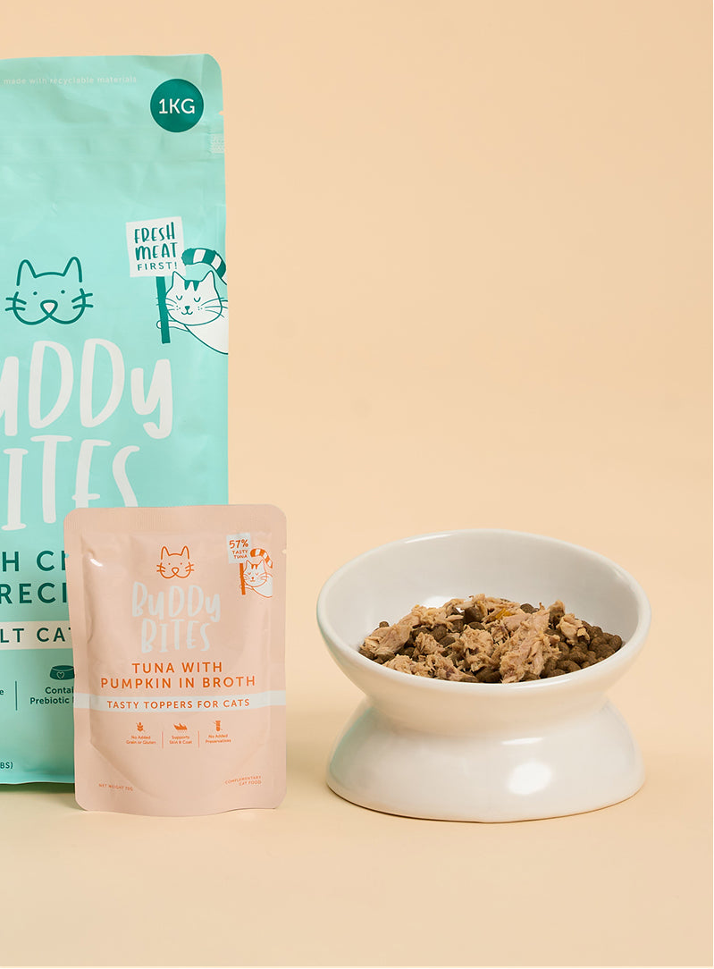 Cat Food Topper (Pouch) - Tuna with Pumpkin in Broth 70g