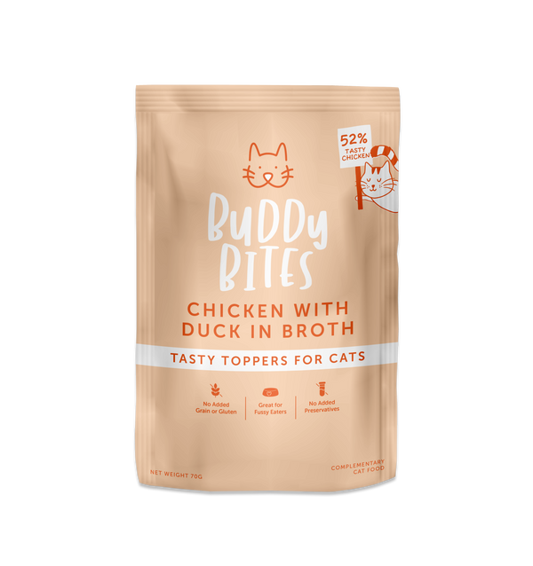 Cat Food Topper (Pouch) - Chicken with Duck in Broth 70g