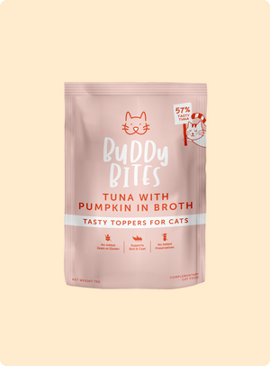 Cat Food Topper (Pouch) - Tuna with Pumpkin in Broth 70g