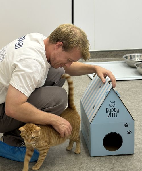 Buddy Bites at a partner shelter